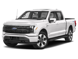 Gray Metallic Tri-Coat 2023 Ford F-150 Lightning angled to driver sideview of truck with no background | Trucks for Sale in Morristown, NJ | Nielsen Ford of Morristown